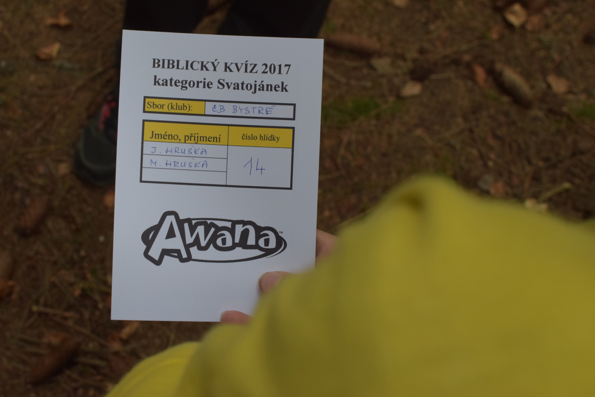 Biblický kvíz - startovní průkaz